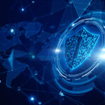 屏蔽图标网络安全数字数据网络保护未来技术数字数据网络连接.